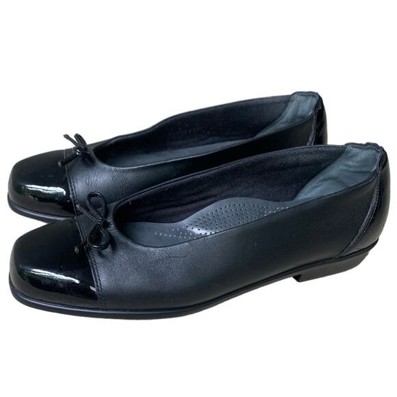 SAS Tripad Coco Ballet Flat Size 8 Black Leather Bow Academia Twee Y2K Comfort - Picture 14 of 16